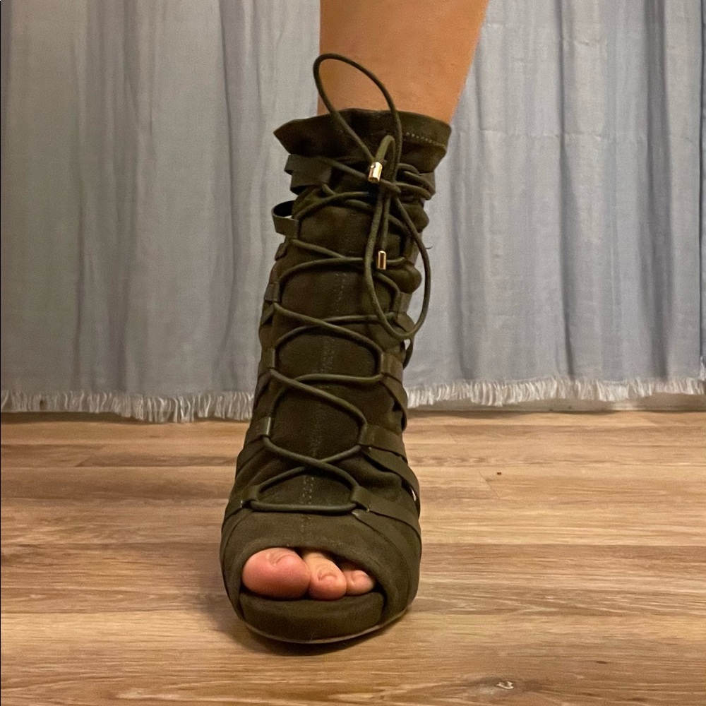 Army green booties